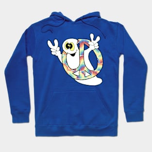 Peace ghost inside a rainbow peace sign Hoodie